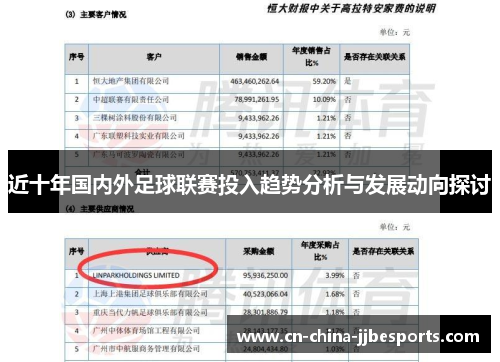 近十年国内外足球联赛投入趋势分析与发展动向探讨